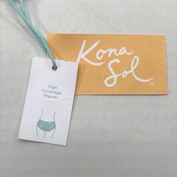 Kona Sol Women's Size Small 4-6 High Coverage Hipster Bikini Swim Bottom New - Picture 3 of 9